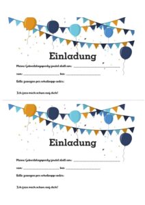 Vorlage Word Einladung Kindergeburstag 1