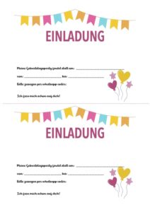 Vorlage Word Einladung Kindergeburstag 2