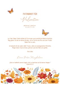 Patenbrief Vorlage 3