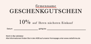 Gutschein Vorlage für Firmen
